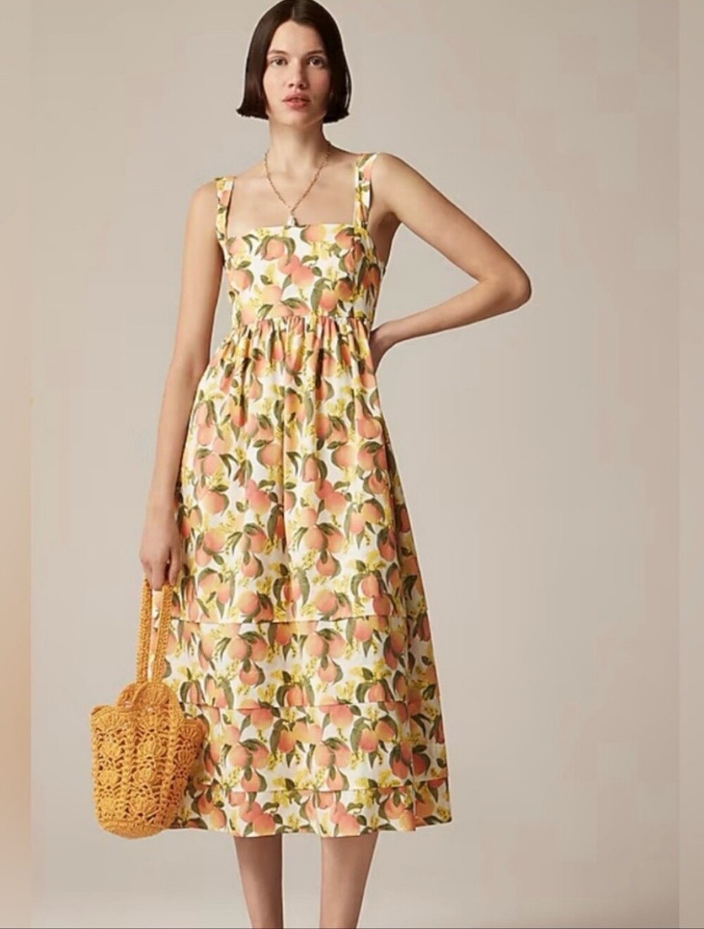 J. Crew Square Neck Midi Dress in Cotton Poplin - NWT